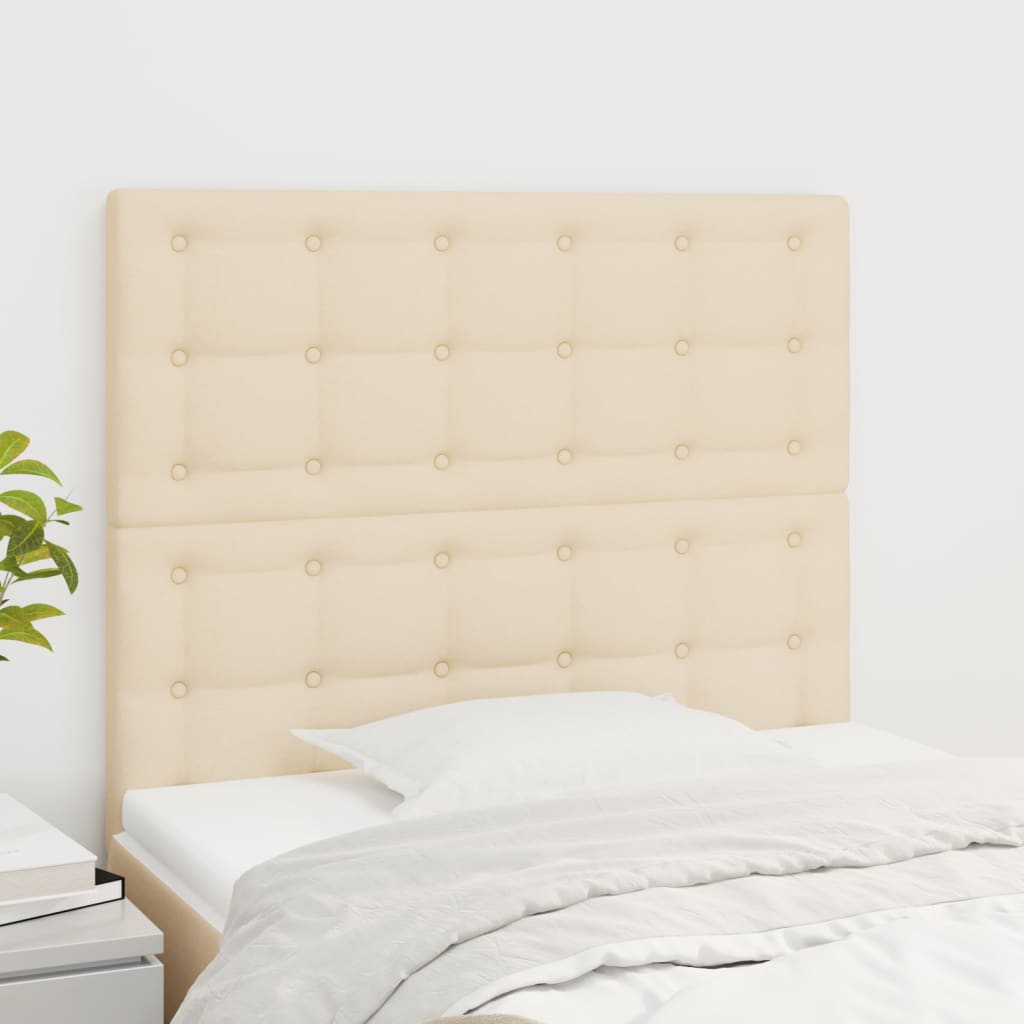 Kopfteil Creme 100x5x118/128 cm Stoff