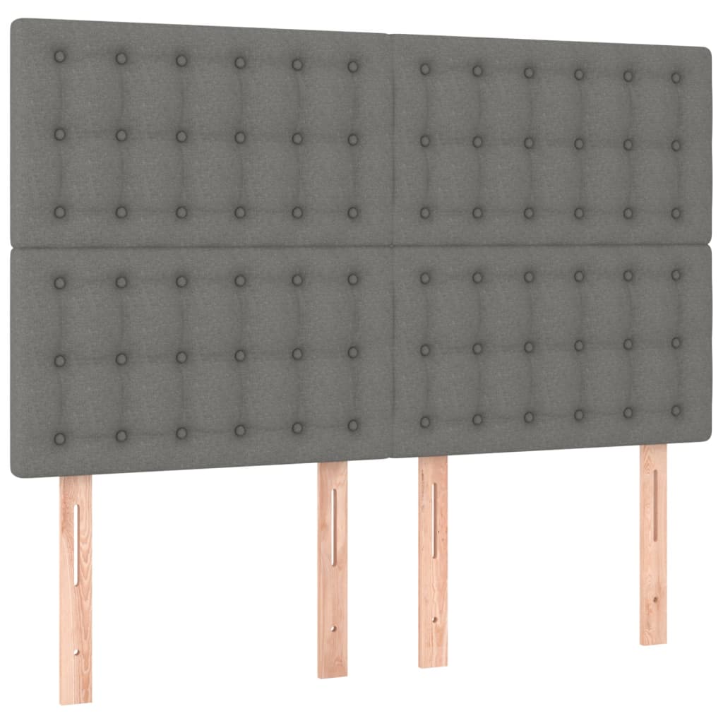 Kopfteil Dunkelgrau 144 x 5 x 118/128 cm Stoff