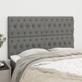 Kopfteil Dunkelgrau 144 x 5 x 118/128 cm Stoff