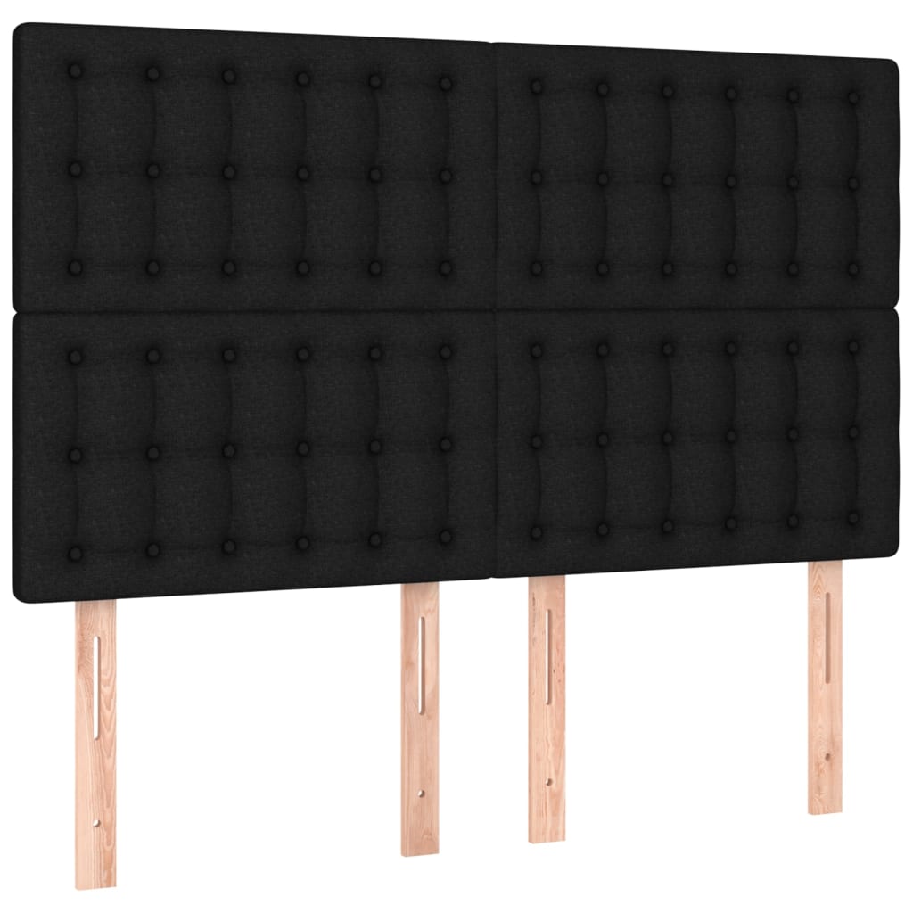 Kopfteil Schwarz 144x5x118/128 cm Stoff
