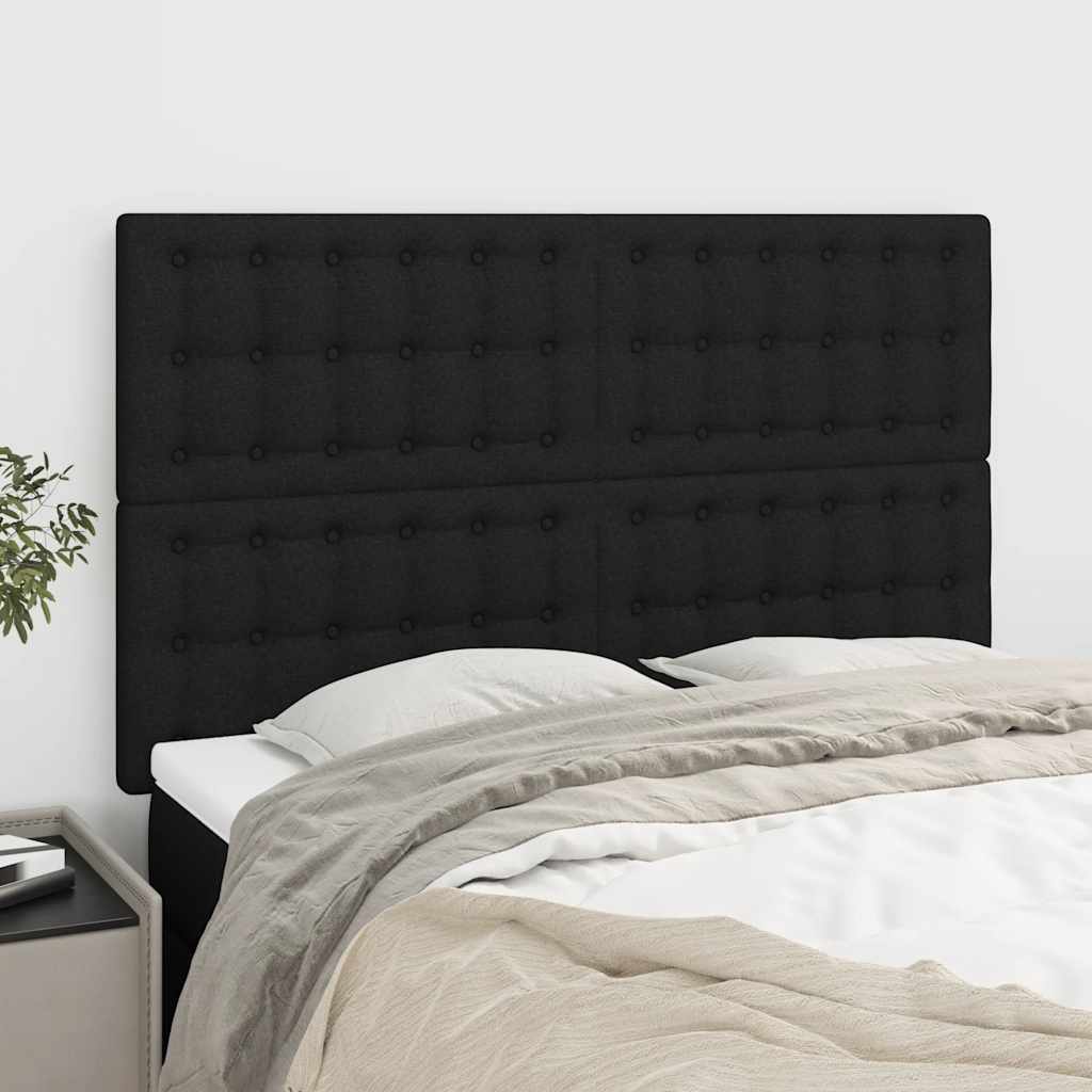 Kopfteil Schwarz 144x5x118/128 cm Stoff