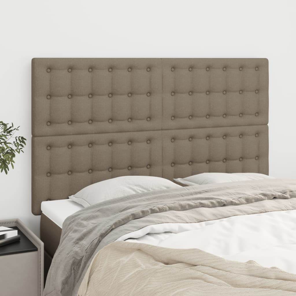 Kopfteil Taupe 144x5x118/128 cm Stoff