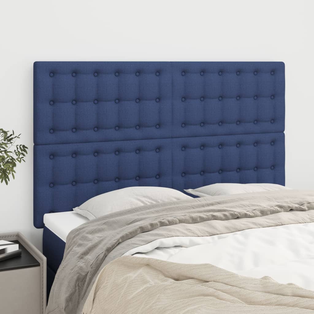 Kopfteil Blau 144x5x118/128 cm Stoff