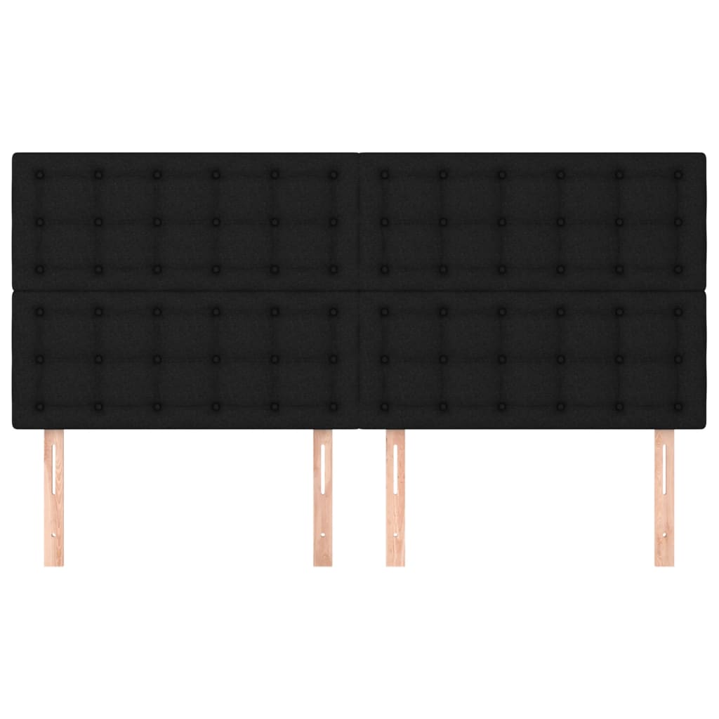 Kopfteil Schwarz 160 x 5 x 118/128 cm Stoff