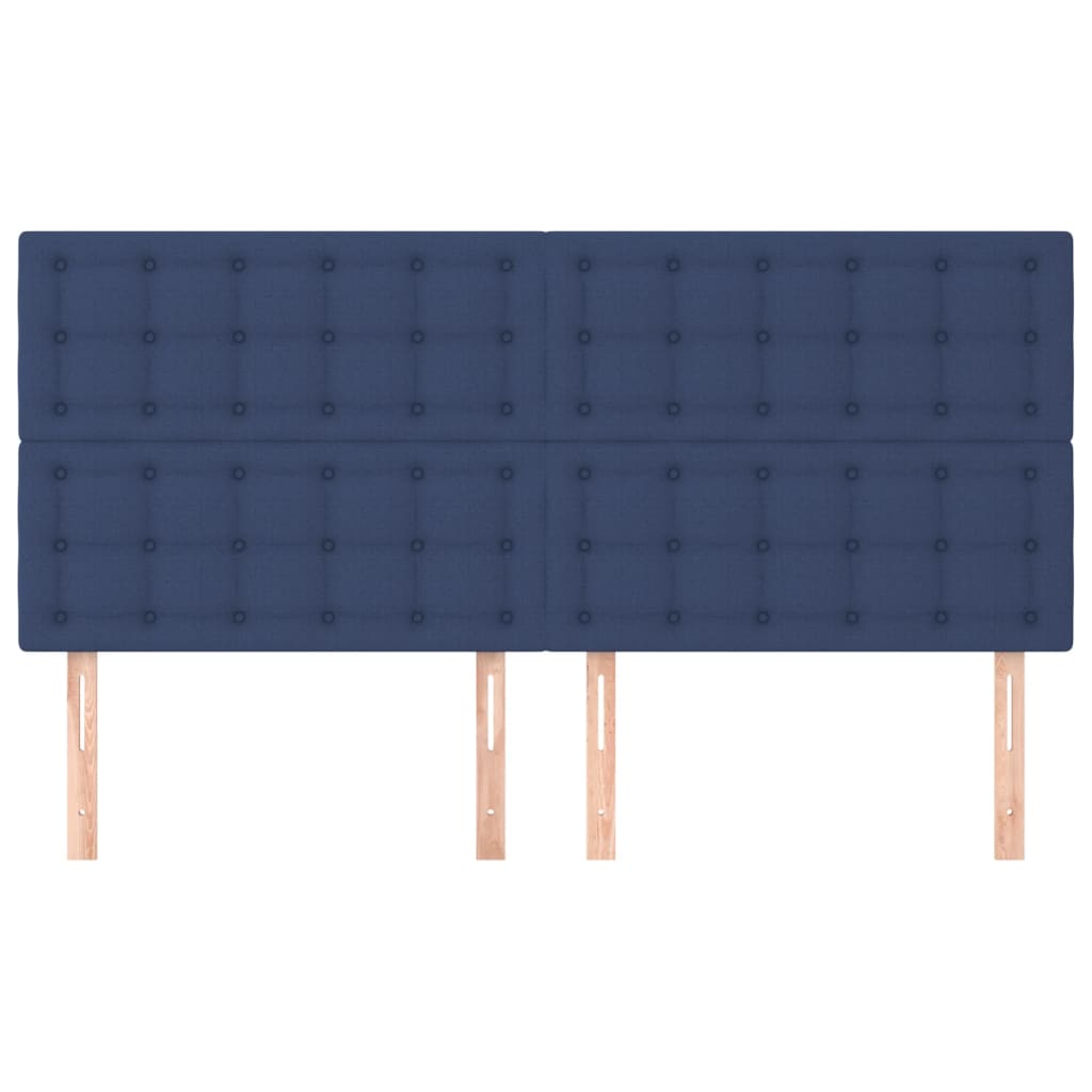 Kopfteil Blau 160x5x118/128 cm Stoff