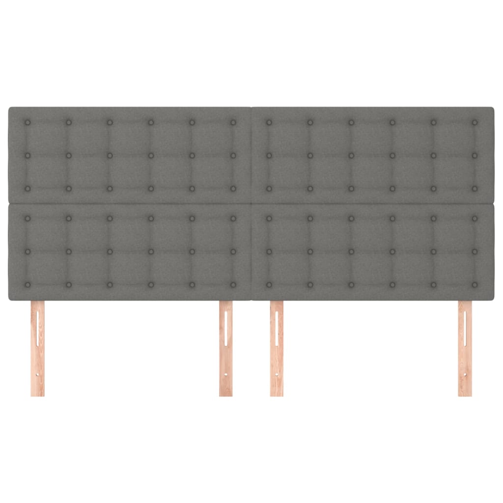 Kopfteil Dunkelgrau 180 x 5 x 118/128 cm Stoff
