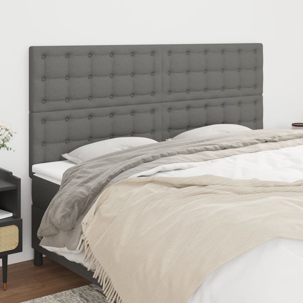 Kopfteil Dunkelgrau 180 x 5 x 118/128 cm Stoff