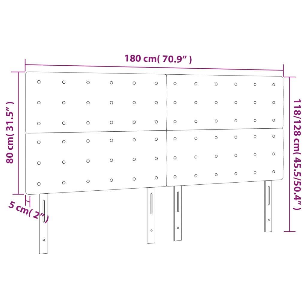 Kopfteil Blau 180x5x118/128 cm Stoff