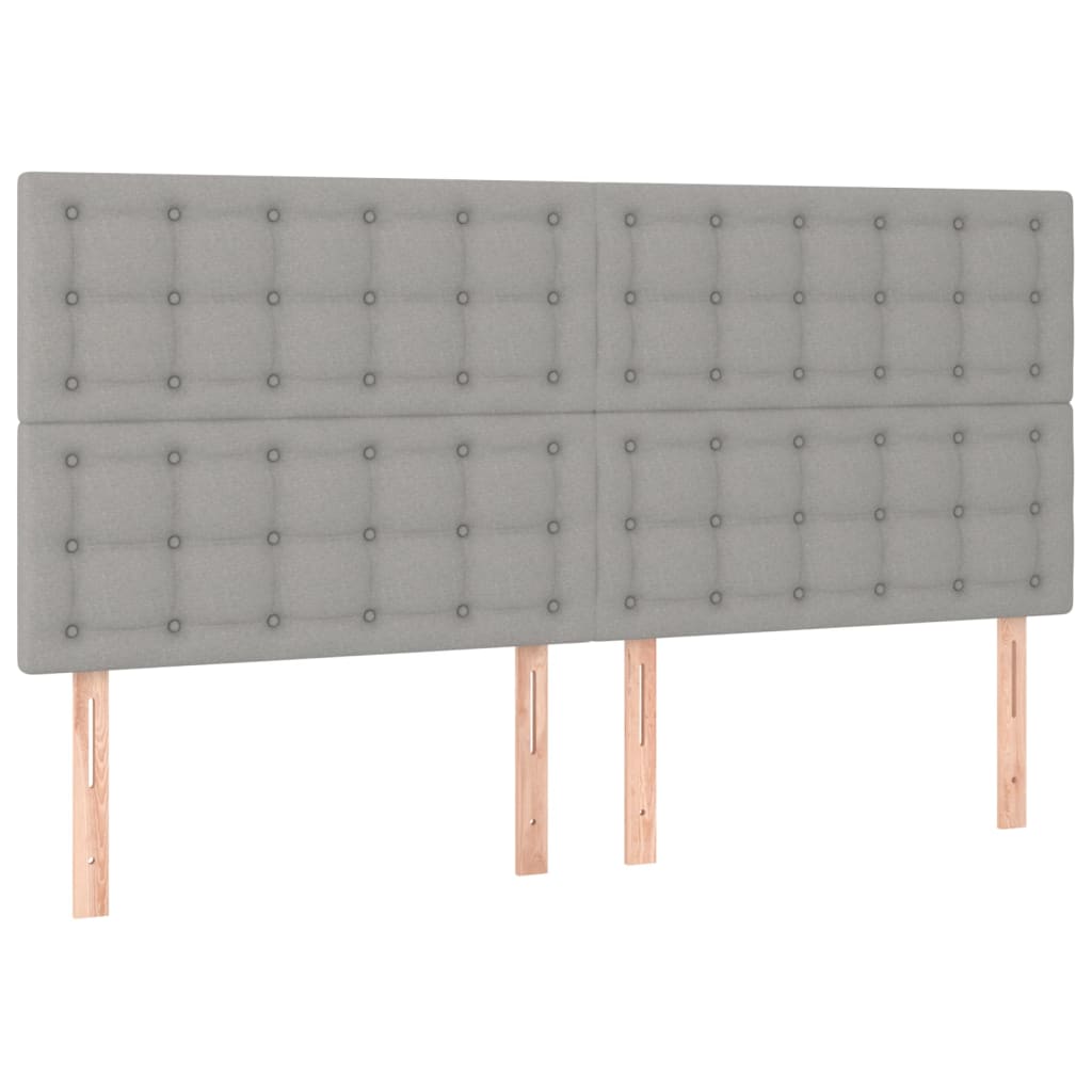 Kopfteil Hellgrau 200 x 5 x 118/128 cm Stoff