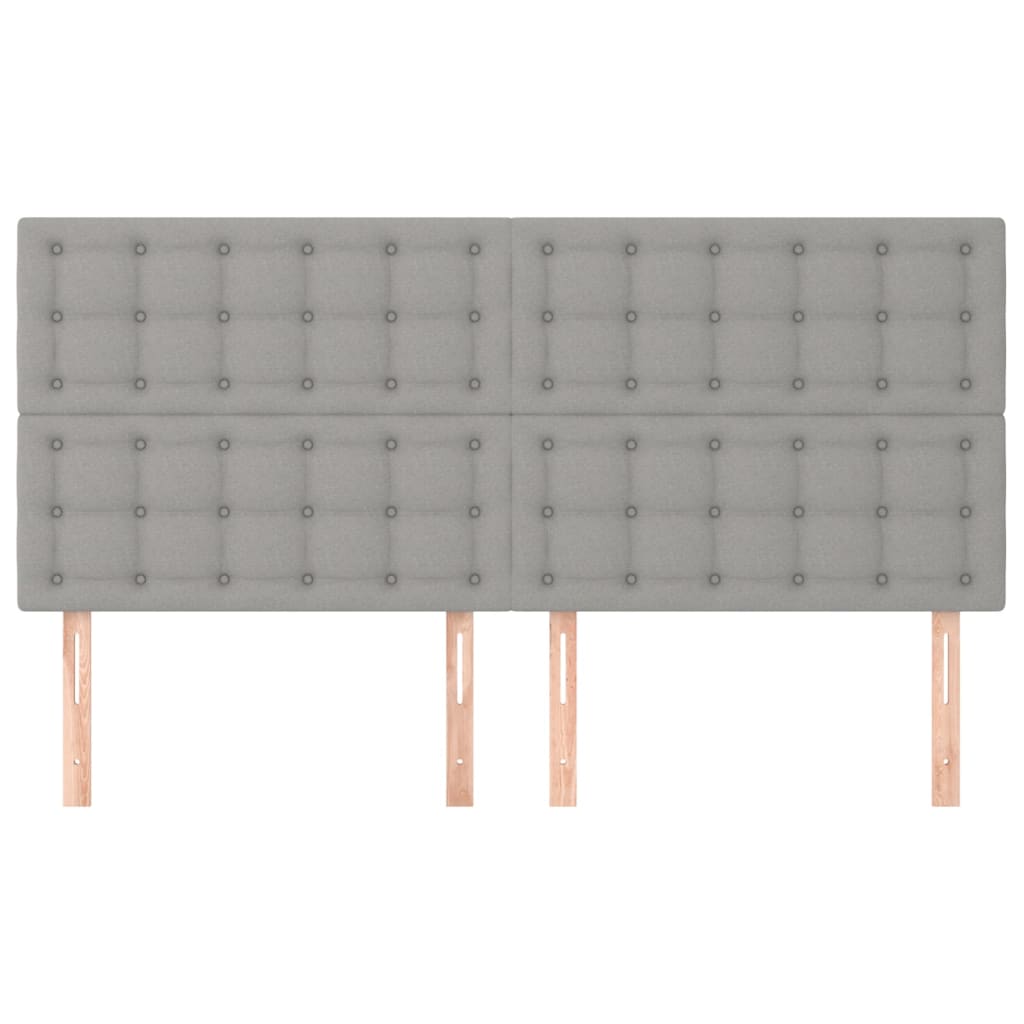 Kopfteil Hellgrau 200 x 5 x 118/128 cm Stoff