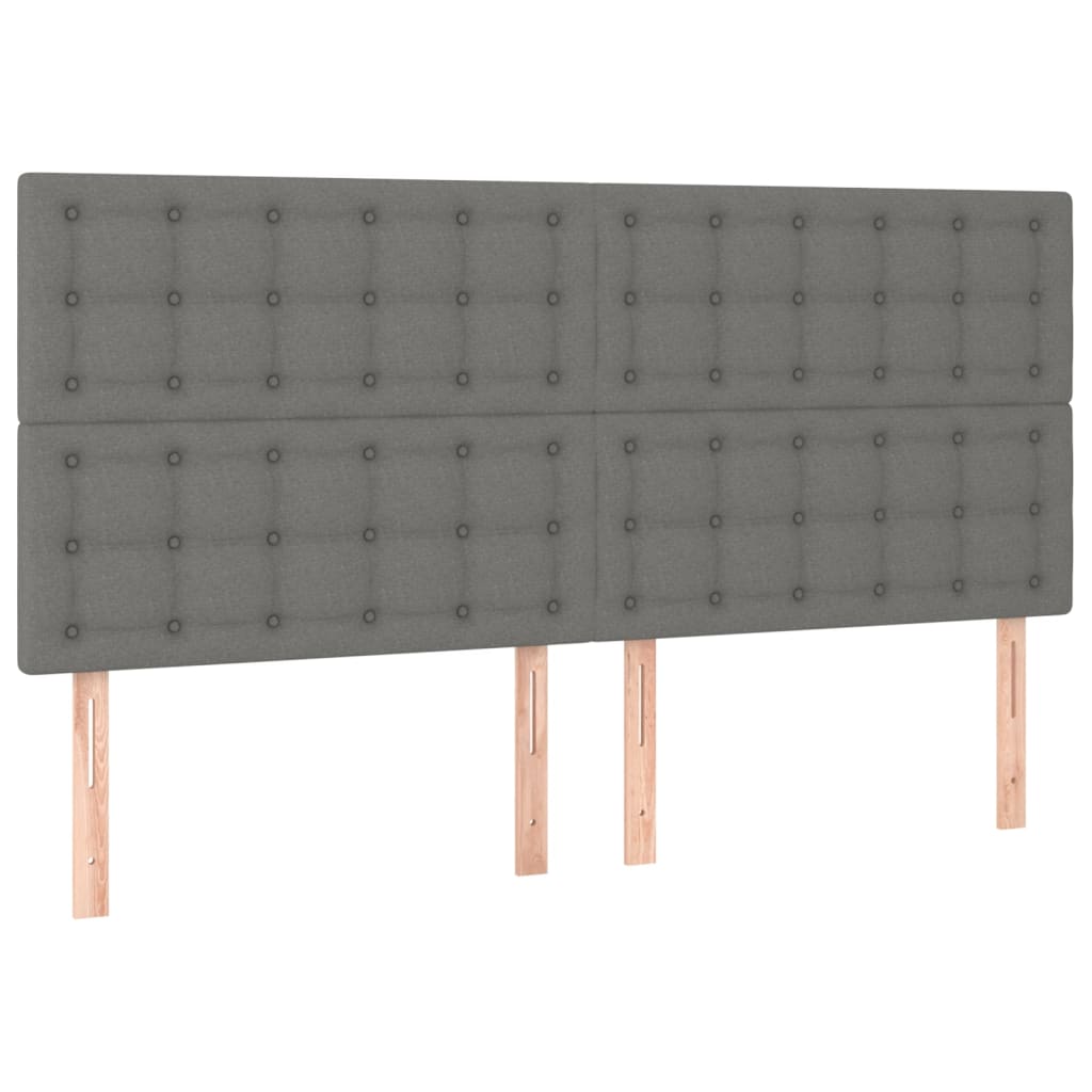 Kopfteil Dunkelgrau 200 x 5 x 118/128 cm Stoff