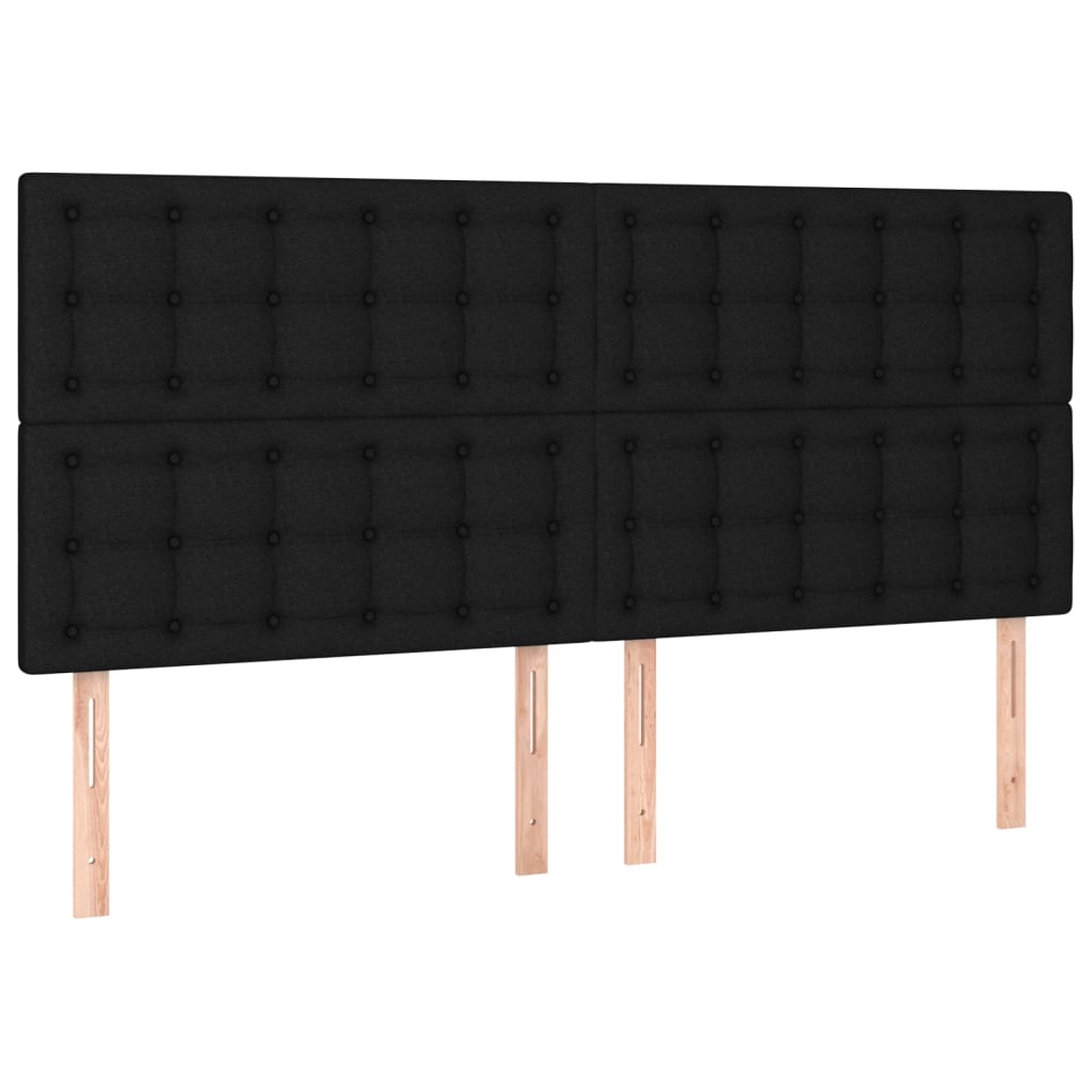 Kopfteil Schwarz 200 x 5 x 118/128 cm Stoff
