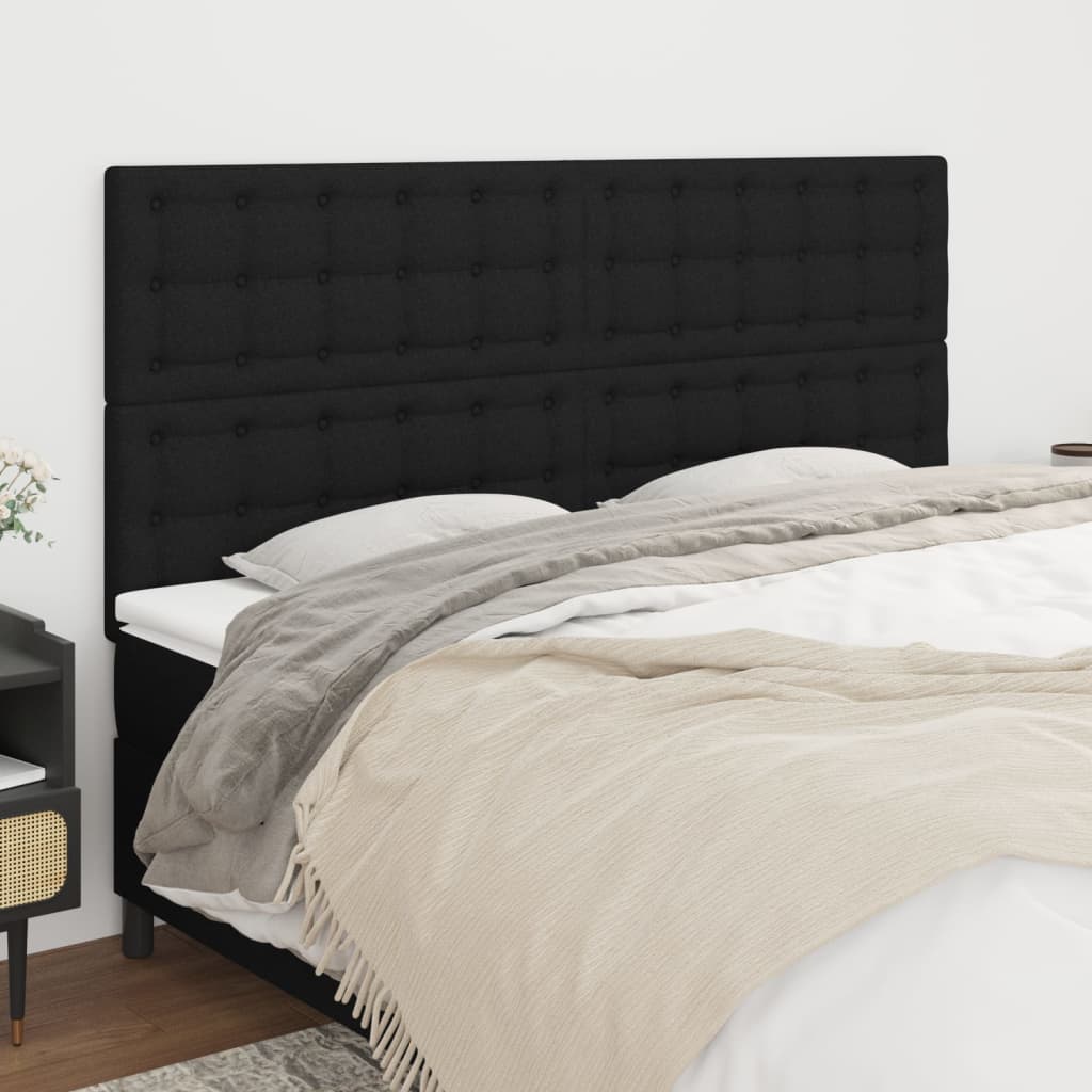 Kopfteil Schwarz 200 x 5 x 118/128 cm Stoff