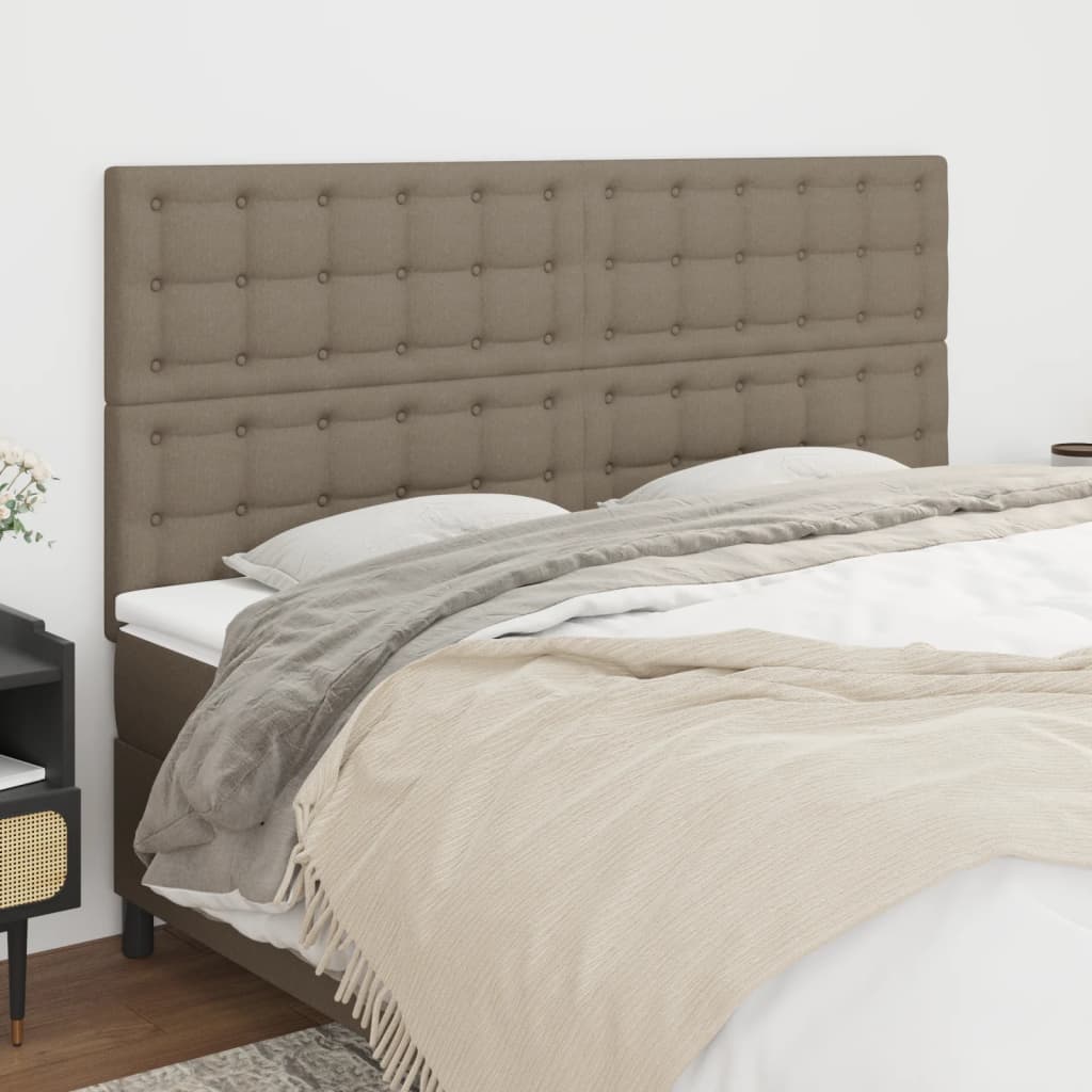 Kopfteil Taupe 200 x 5 x 118/128 cm Stoff