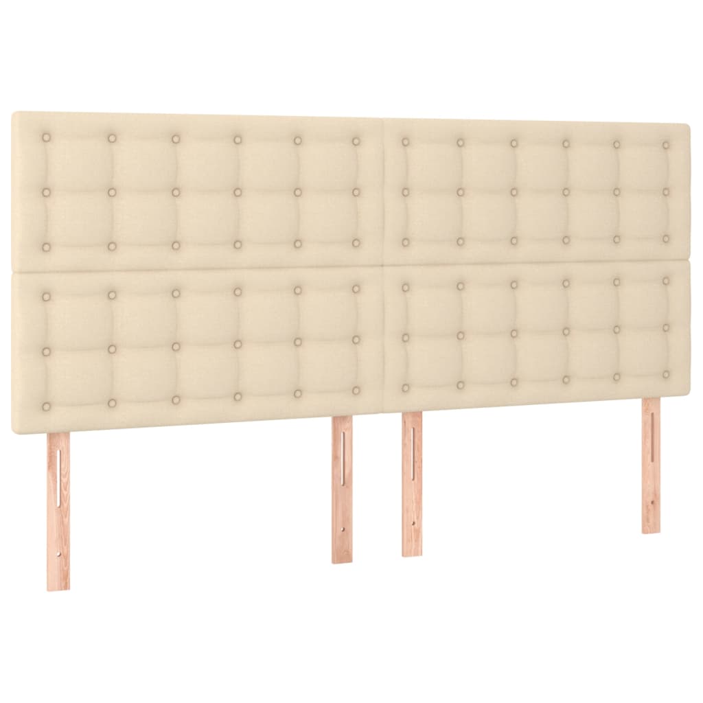 Kopfteil Creme 200 x 5 x 118/128 cm Stoff