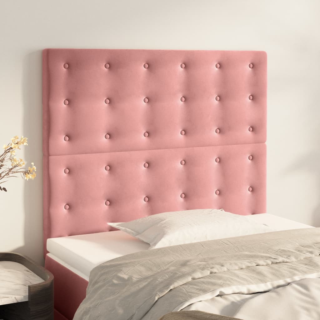 Kopfteil Rosa 90x5x118/128 cm Samt