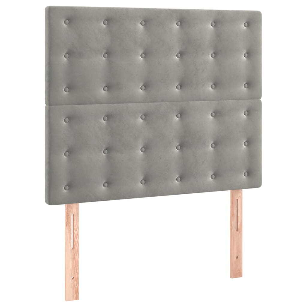 Kopfteil Hellgrau 100 x 5 x 118/128 cm Samt