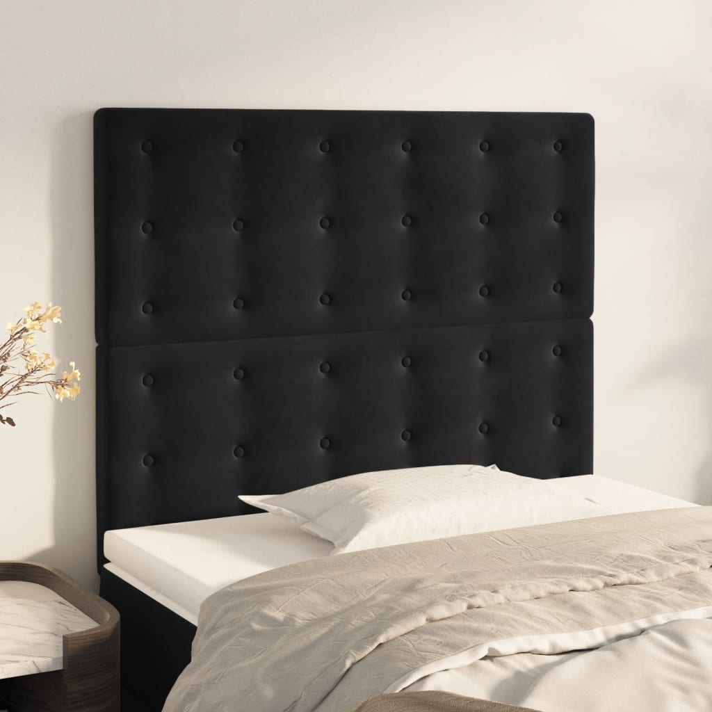 Kopfteil Schwarz 100x5x118/128 cm Samt