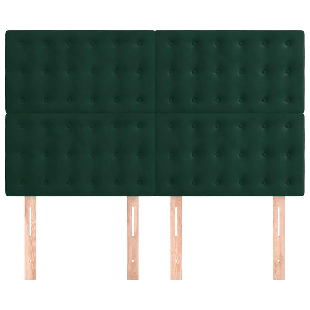 Kopfteil Dunkelgrün 144x5x118/128 cm Samt
