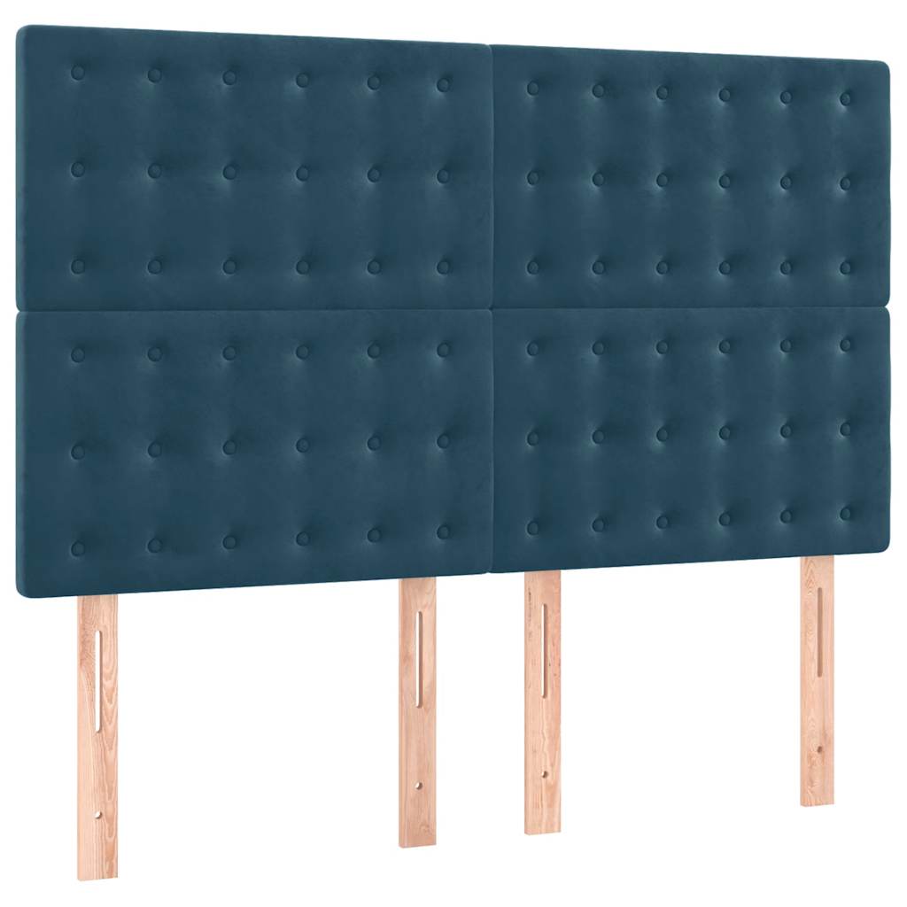Kopfteil Dunkelblau 144x5x118/128 cm Samt