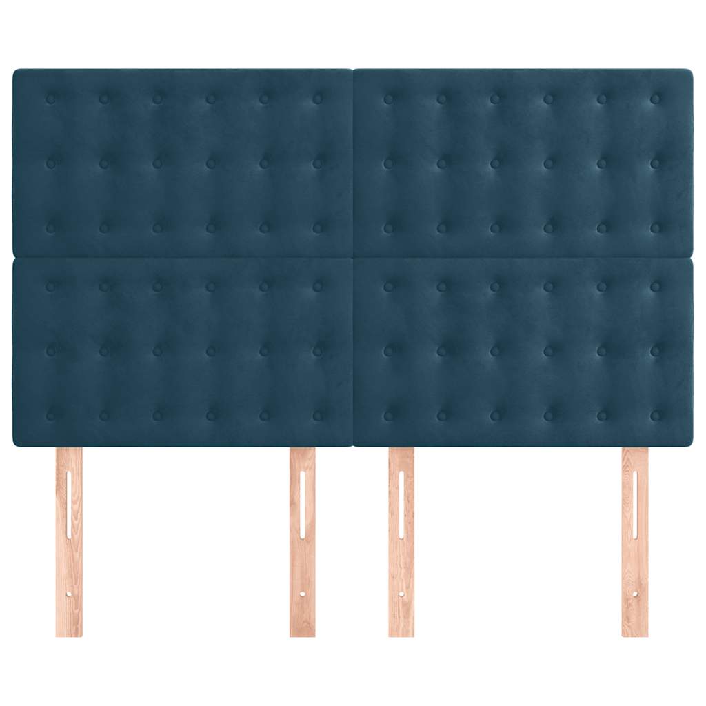 Kopfteil Dunkelblau 144x5x118/128 cm Samt