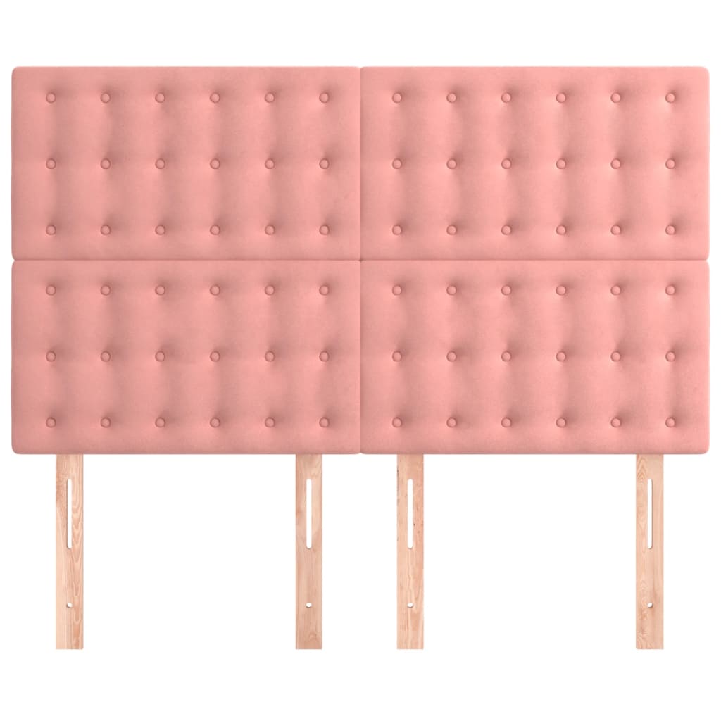 Kopfteil Rosa 144x5x118/128 cm Samt
