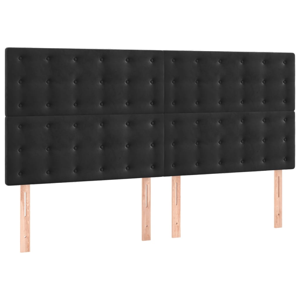 Kopfteil Schwarz 160x5x118/128 cm Samt