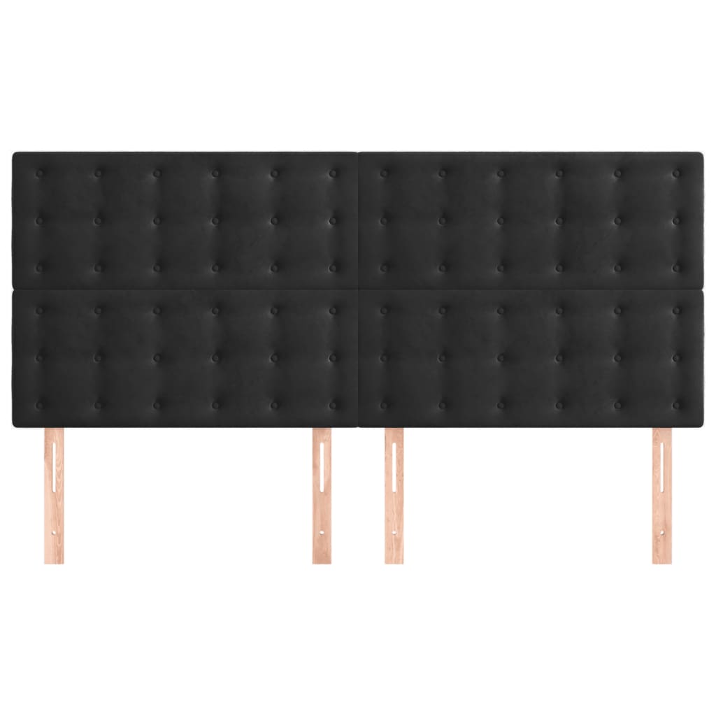 Kopfteil Schwarz 160x5x118/128 cm Samt