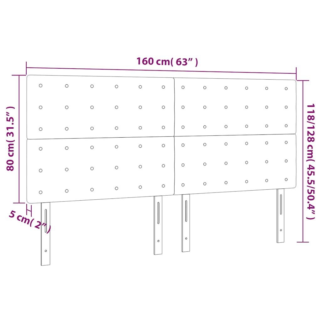 Kopfteil Dunkelgrün 160x5x118/128 cm Samt