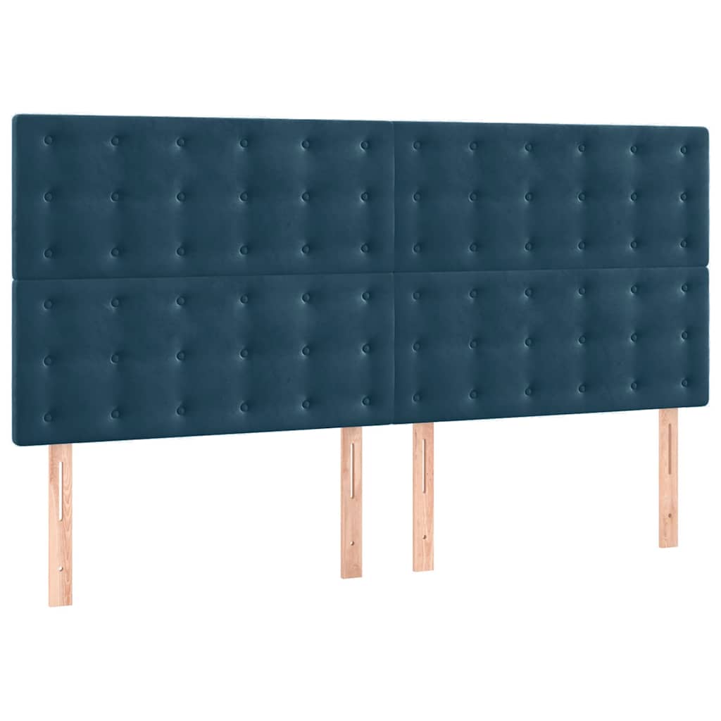 Kopfteil Dunkelblau 160 x 5 x 118/128 cm Samt