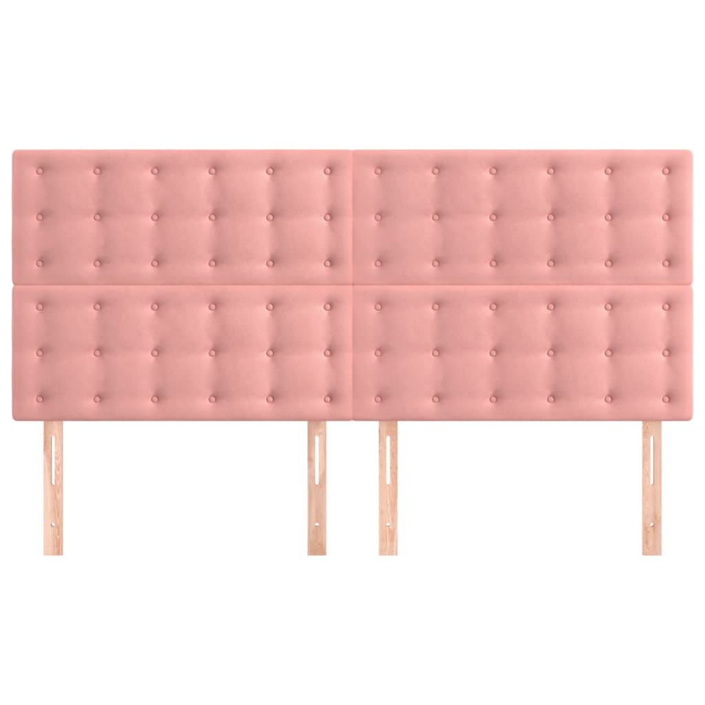 Kopfteil Rosa 160 x 5 x 118/128 cm Samt