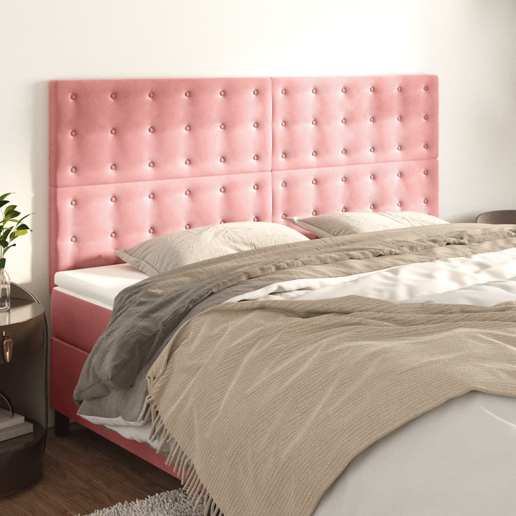 Kopfteil Rosa 180 x 5 x 118/128 cm Samt