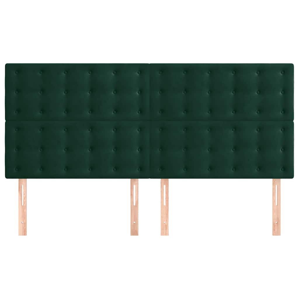 Kopfteil Dunkelgrün 200 x 5 x 118/128 cm Samt