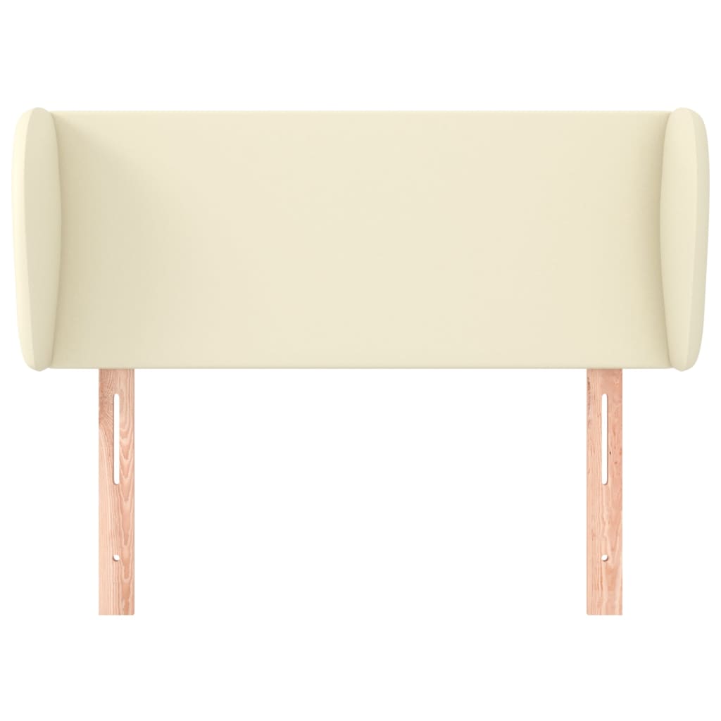 Kopfteil mit Ohren Creme 83x23x78/88 cm Kunstleder