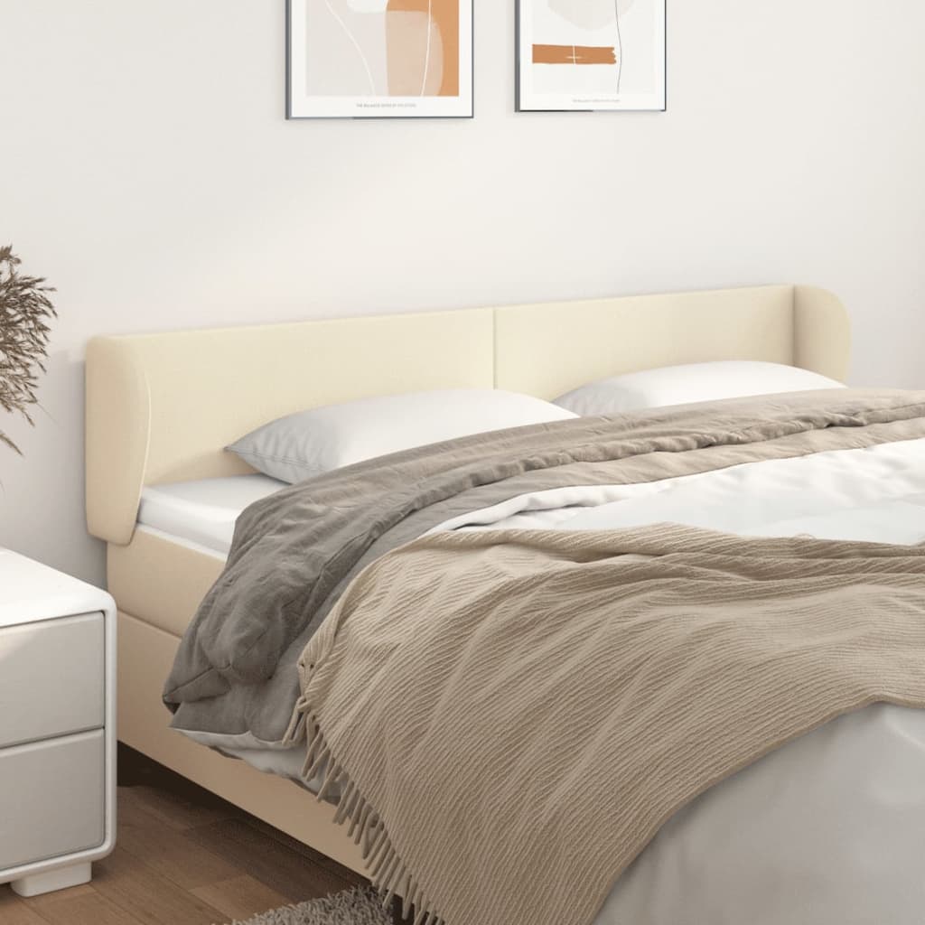 Kopfteil mit Ohren Creme 203x23x78/88 cm Kunstleder
