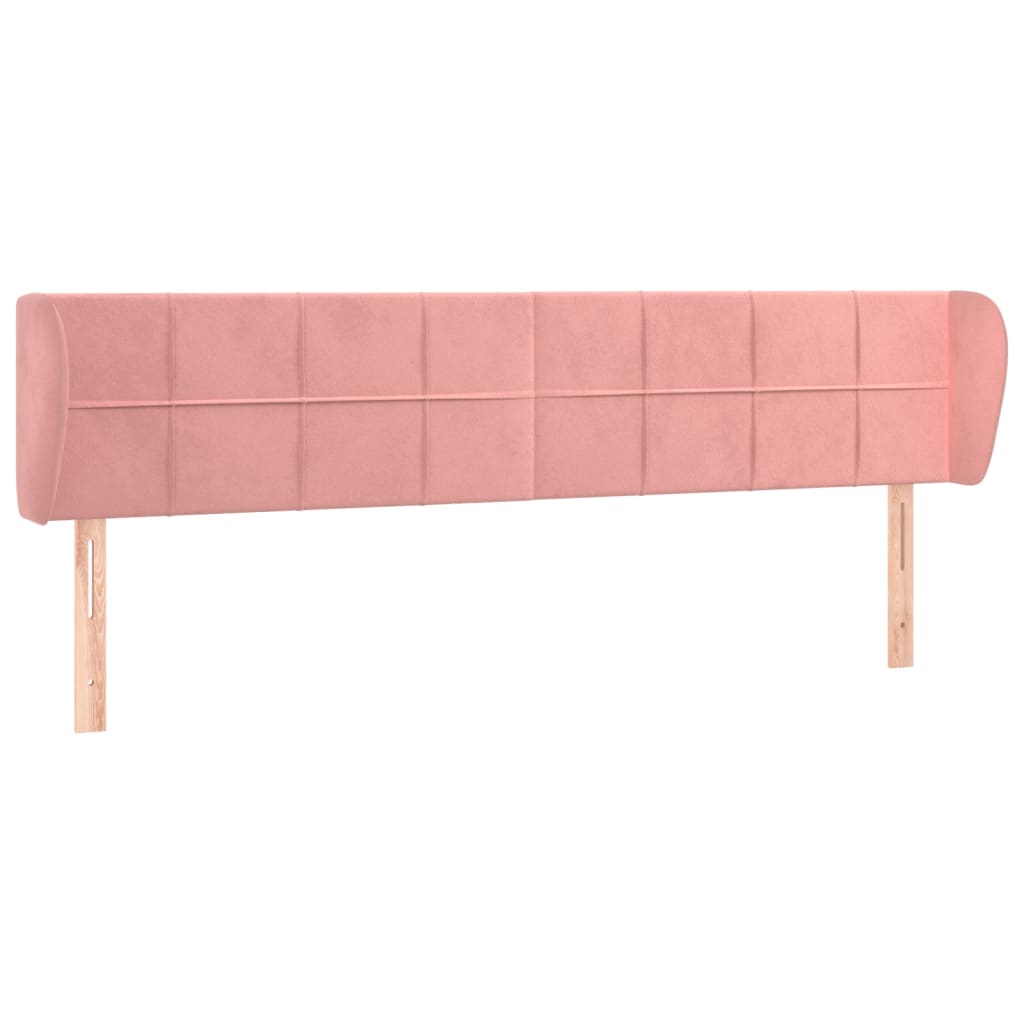 Kopfteil mit Ohren Rosa 183x23x78/88 cm Samt