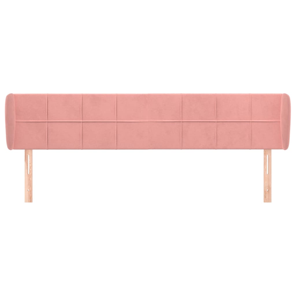 Kopfteil mit Ohren Rosa 183x23x78/88 cm Samt