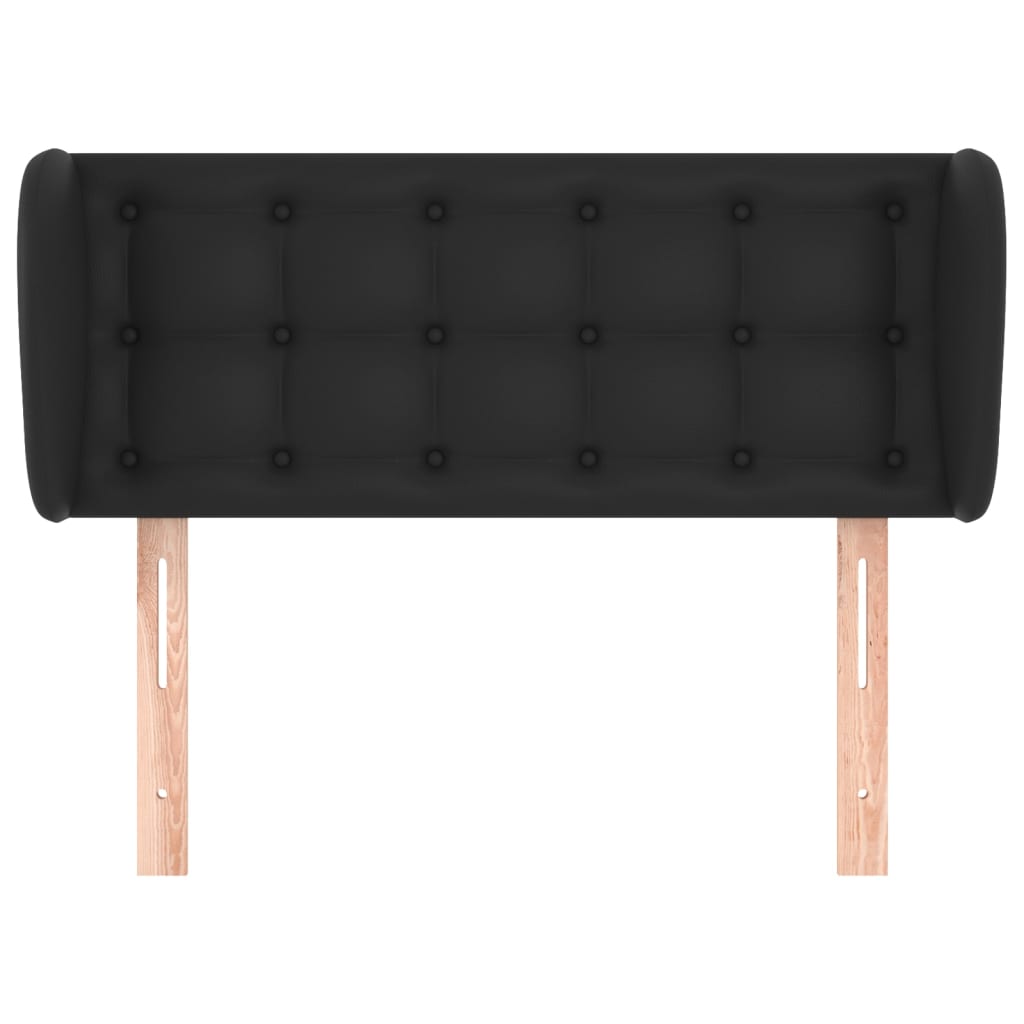Kopfteil mit Ohren Schwarz 103x23x78/88 cm Kunstleder