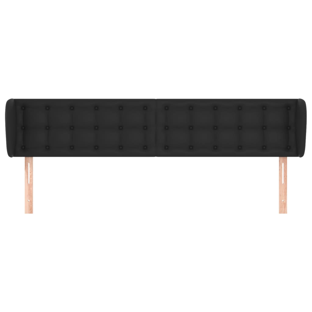 Kopfteil mit Ohren Schwarz 183x23x78/88 cm Kunstleder