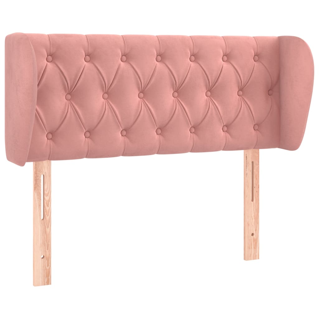 Kopfteil mit Ohren Rosa 103x23x78/88 cm Samt
