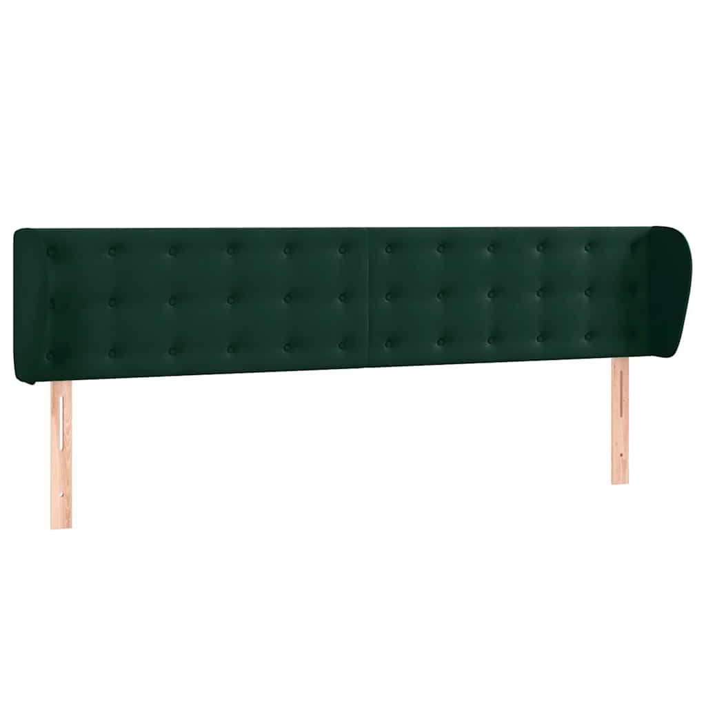 Kopfteil mit Ohren Dunkelgrün 163x23x78/88 cm Samt