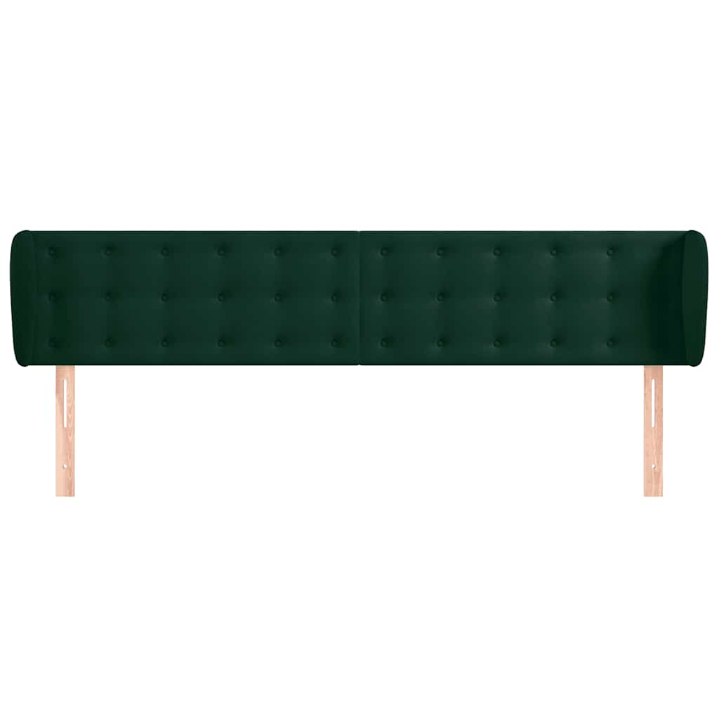 Kopfteil mit Ohren Dunkelgrün 163x23x78/88 cm Samt