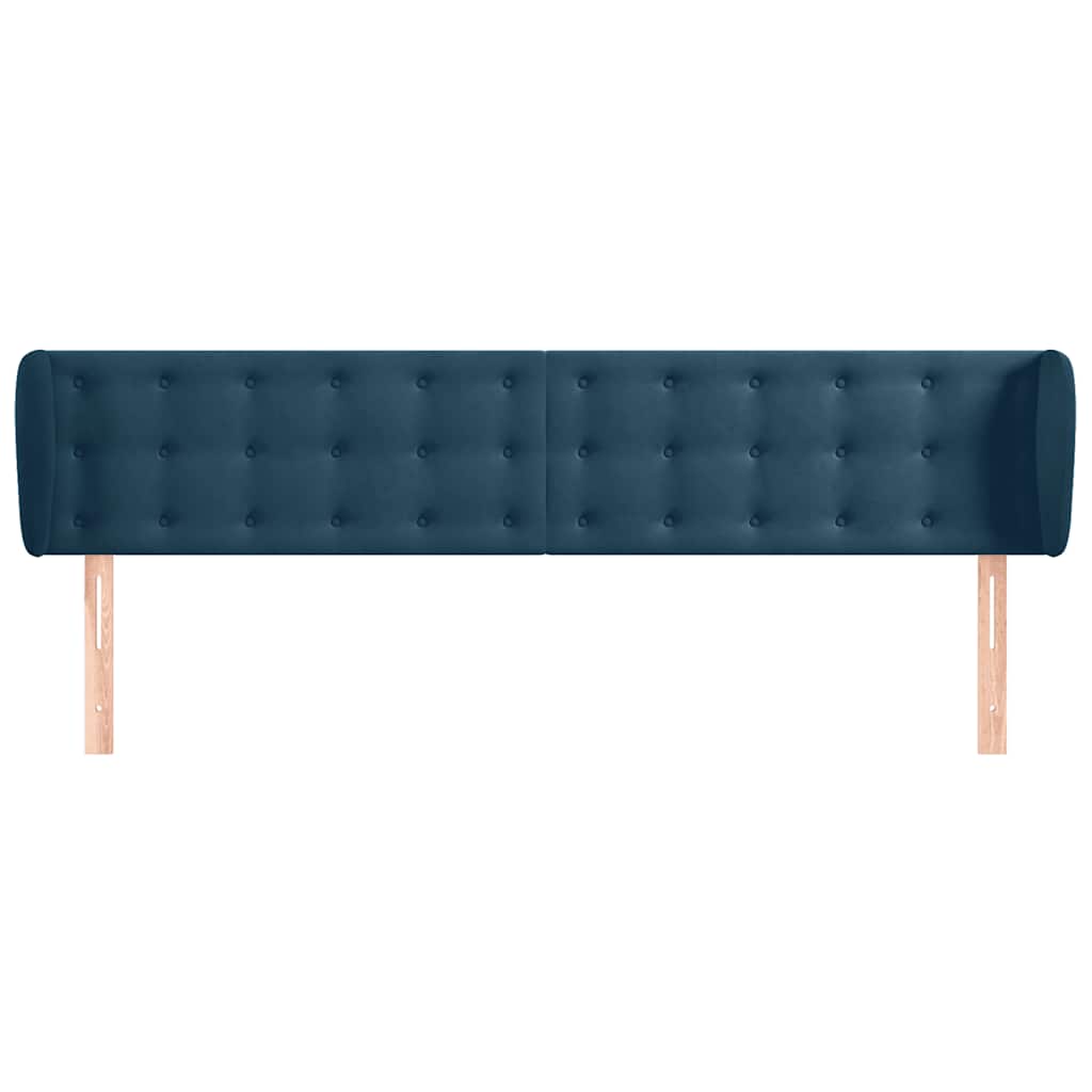 Kopfteil mit Ohren Dunkelblau 163x23x78/88 cm Samt