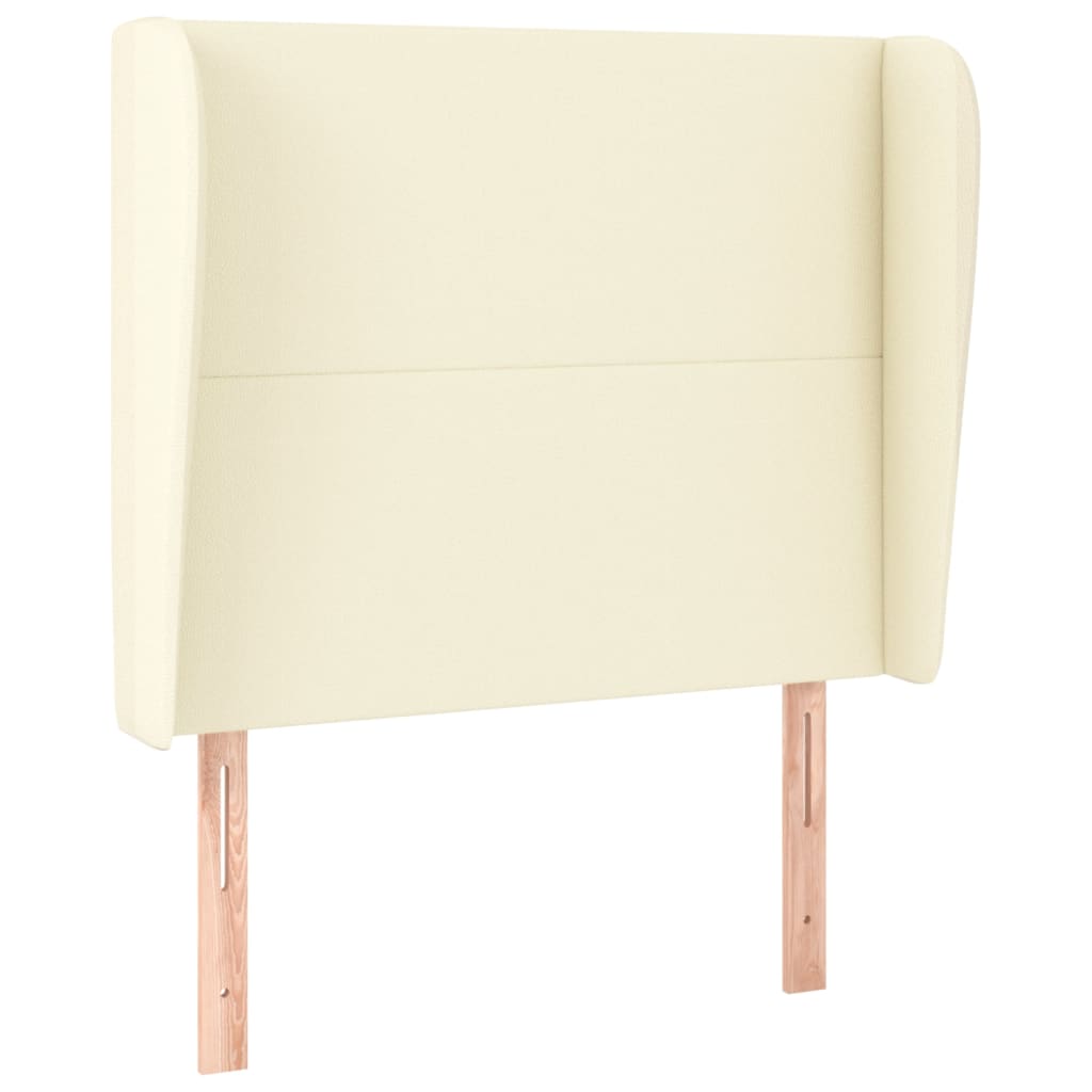 Kopfteil mit Ohren Creme 93x23x118/128 cm Kunstleder