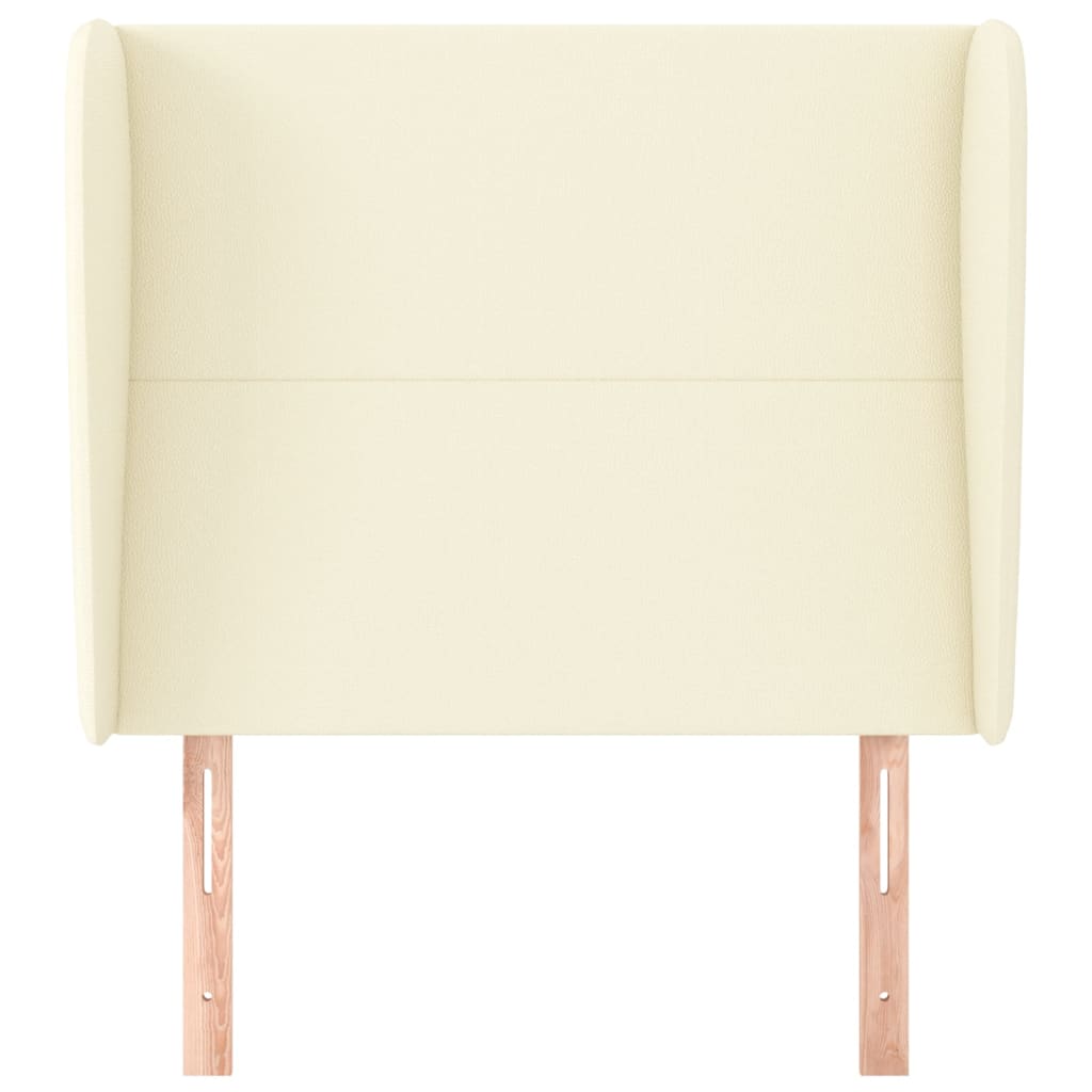 Kopfteil mit Ohren Creme 93x23x118/128 cm Kunstleder