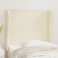 Kopfteil mit Ohren Creme 93x23x118/128 cm Kunstleder