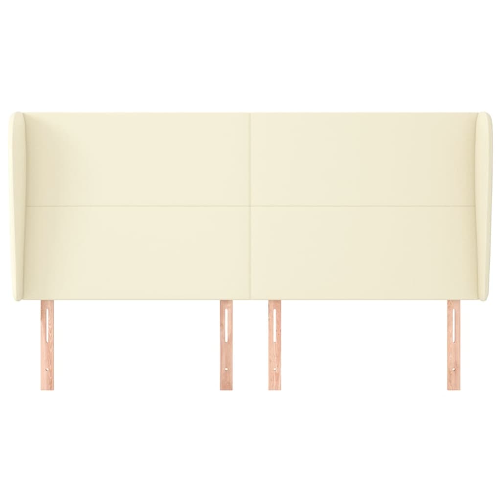 Kopfteil mit Ohren Creme 163x23x118/128 cm Kunstleder