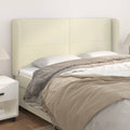 Kopfteil mit Ohren Creme 183x23x118/128 cm Kunstleder