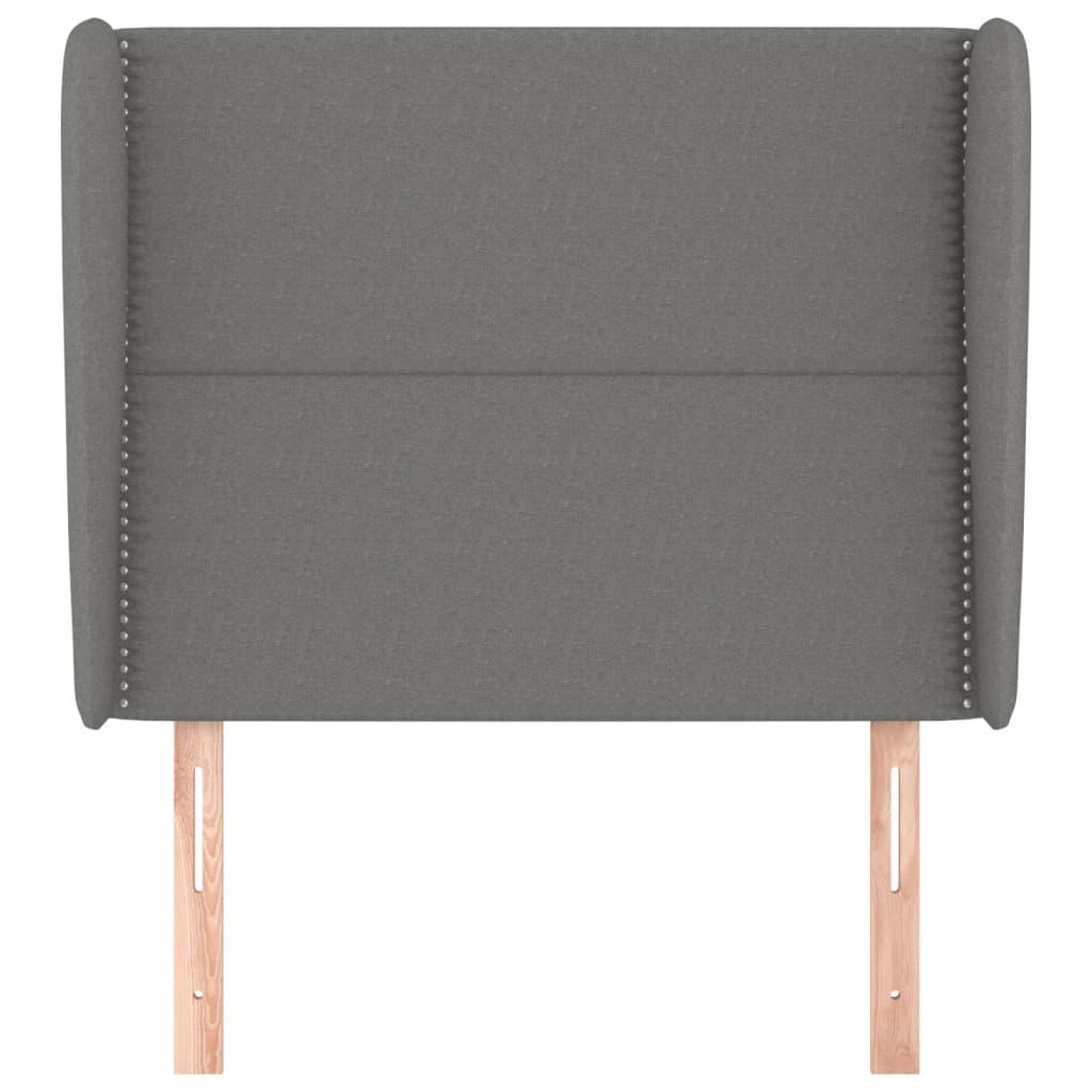 Kopfteil mit Ohren Dunkelgrau 83x23x118/128 cm Stoff