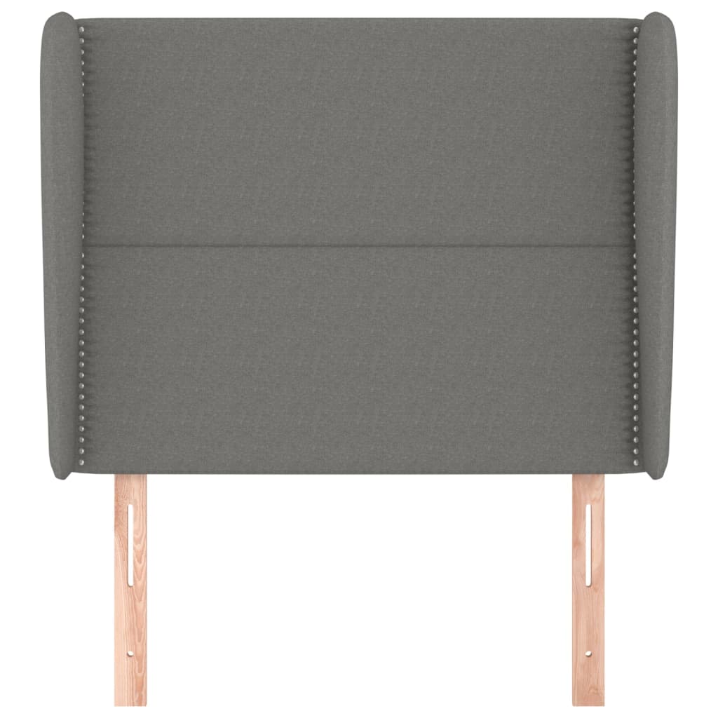 Kopfteil mit Ohren Dunkelgrau 93x23x118/128 cm Stoff